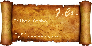 Felber Csaba névjegykártya