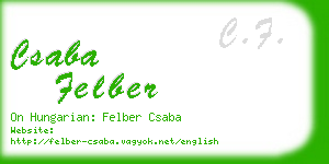 csaba felber business card